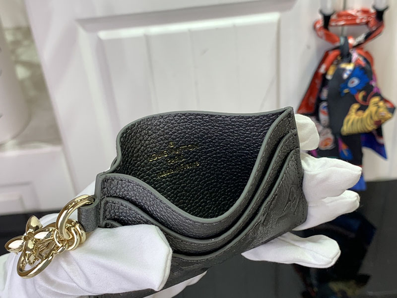ルイヴィトン カードケース レディース カードケース ポルト カルト・LV チャーム ガンメタル M12178 グレインレザー 2025新作 - 画像 (2)