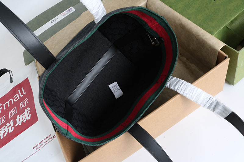 グッチ トートバッグ アウトレット GUCCI グッチ トーティッシマ スモール トートバッグ 788211 FADH3 1058 ブラック ゴールド金具 - 画像 (2)