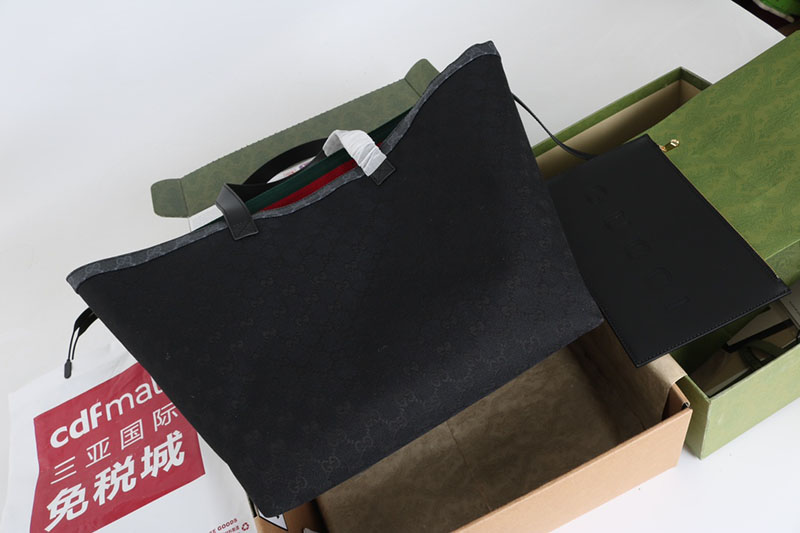 グッチ トートバッグ アウトレット GUCCI グッチ トーティッシマ ミディアム トートバッグ 788203 FADH3 1058 ブラック ゴールド金具 - 画像 (6)