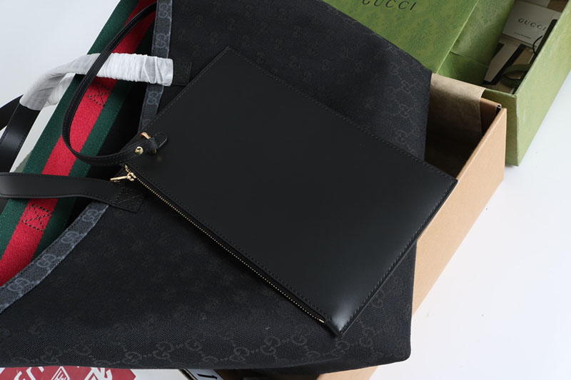 グッチ トートバッグ アウトレット GUCCI グッチ トーティッシマ ミディアム トートバッグ 788203 FADH3 1058 ブラック ゴールド金具 - 画像 (4)