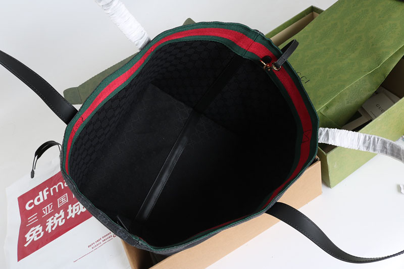 グッチ トートバッグ アウトレット GUCCI グッチ トーティッシマ ミディアム トートバッグ 788203 FADH3 1058 ブラック ゴールド金具 - 画像 (2)