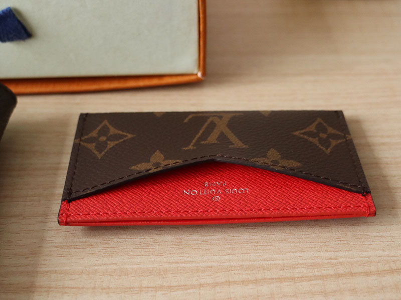 ヴィトン カードケース 財布代わり ポルト カルト・キリガミ サリー レッド M12864 キャンバス シルバー金具 - 画像 (5)