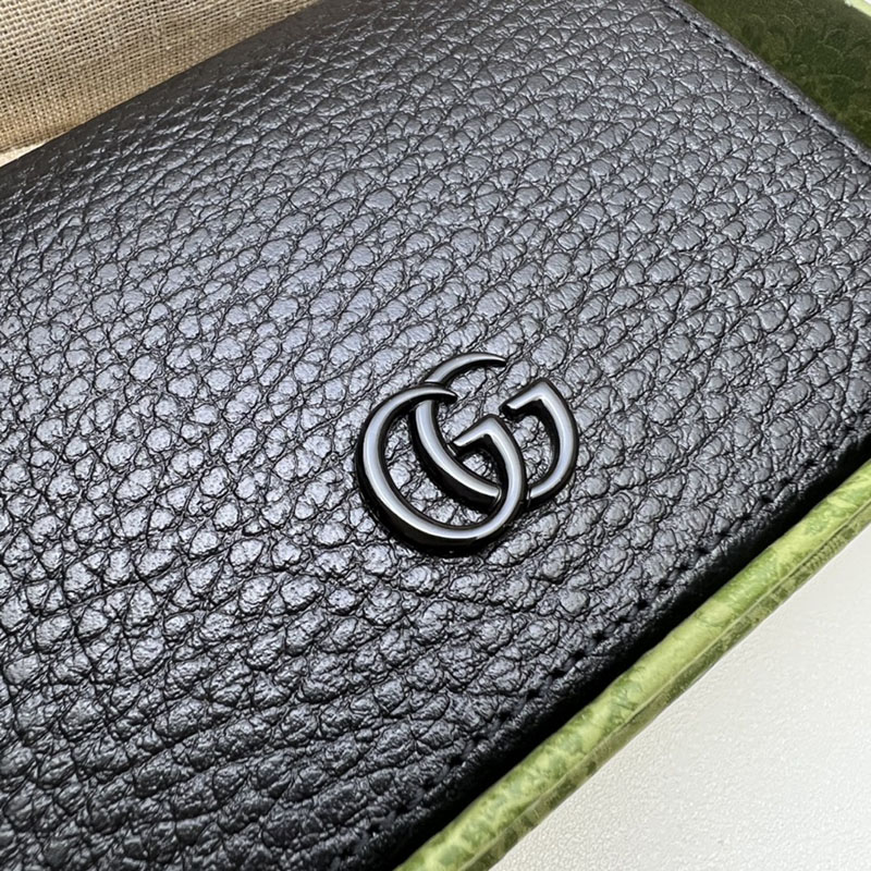 gucci 定期入れ レディース グッチ ダブルG カードケース 456126 CAO0G 1000 ブラック ブラック金具 - 画像 (3)