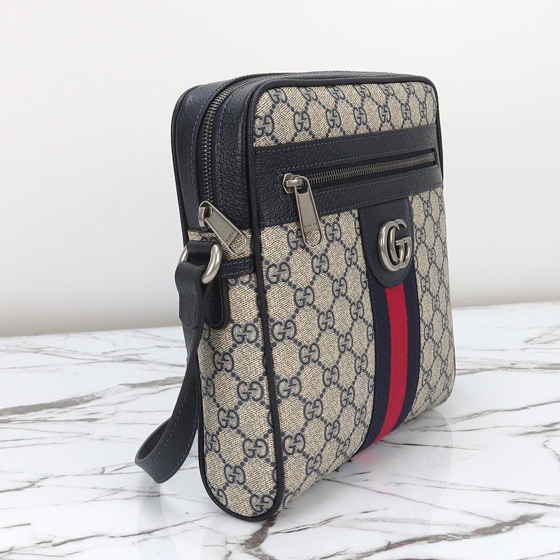 グッチ オフィディア GG スモール メッセンジャー バッグ 547926 96IWN 4076 ベージュ&ブルー gucci ショルダーバッグ メンズ 人気 - 画像 (5)