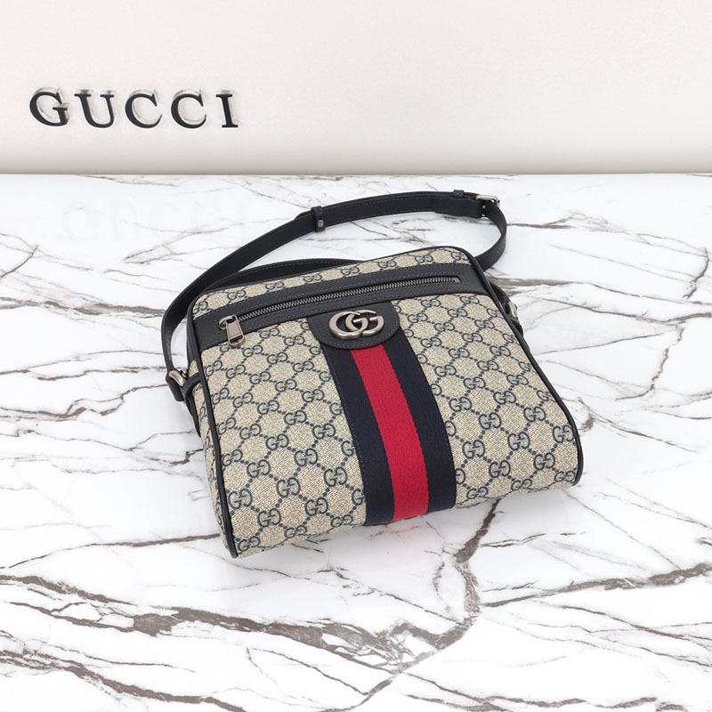 グッチ オフィディア GG スモール メッセンジャー バッグ 547926 96IWN 4076 ベージュ&ブルー gucci ショルダーバッグ メンズ 人気 - 画像 (3)