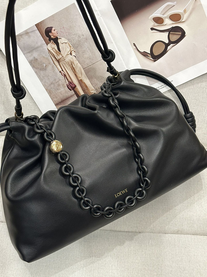 ロエベ バッグ 新作 2025 LOEWE フラメンコパース-ラージ A411FPDX16-1100 ブラック ブラック金具 - 画像 (9)