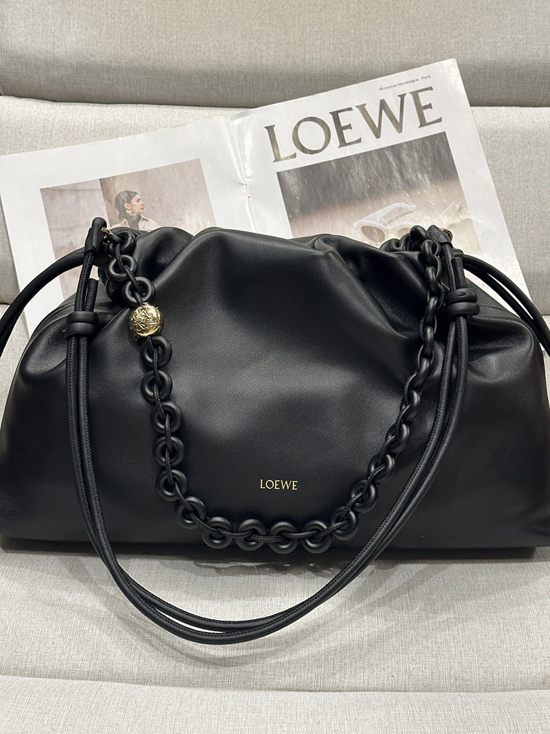 ロエベ バッグ 新作 2025 LOEWE フラメンコパース-ラージ A411FPDX16-1100 ブラック ブラック金具 - 画像 (8)