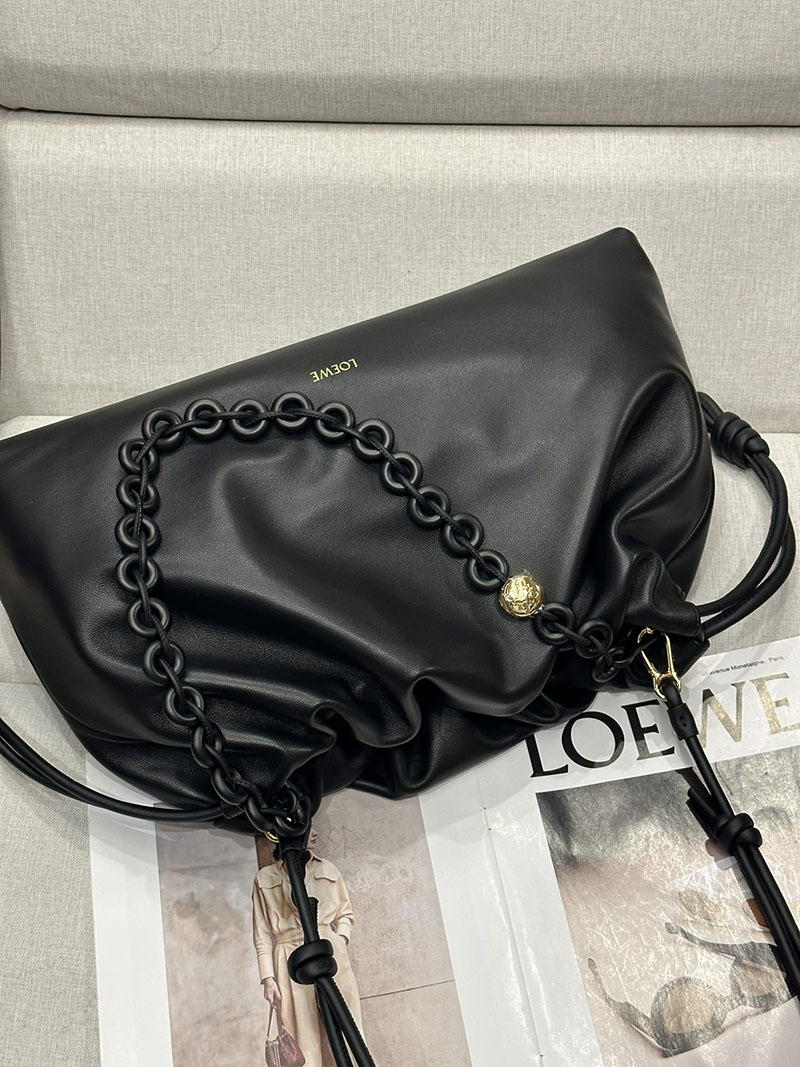ロエベ バッグ 新作 2025 LOEWE フラメンコパース-ラージ A411FPDX16-1100 ブラック ブラック金具 - 画像 (5)