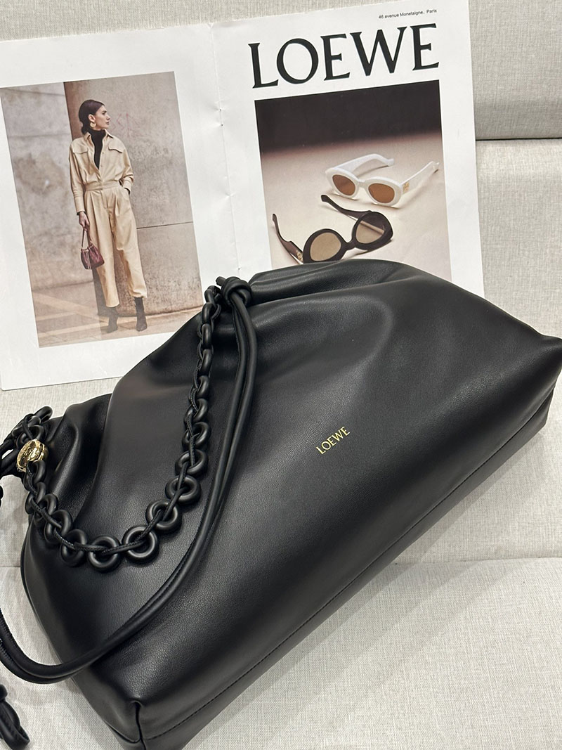 ロエベ バッグ 新作 2025 LOEWE フラメンコパース-ラージ A411FPDX16-1100 ブラック ブラック金具 - 画像 (4)