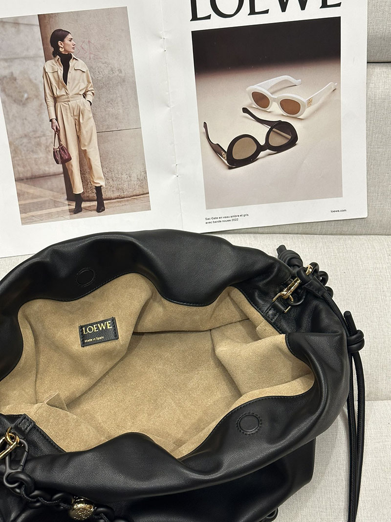 ロエベ バッグ 新作 2025 LOEWE フラメンコパース-ラージ A411FPDX16-1100 ブラック ブラック金具 - 画像 (3)