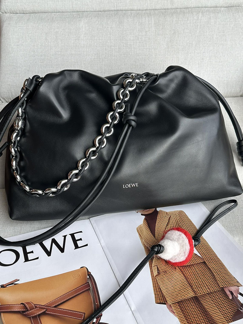 ロエベ バッグ 新作 2025 LOEWE フラメンコパース-ラージ A411FPDX24-1100 ブラック シルバー金具 - 画像 (9)
