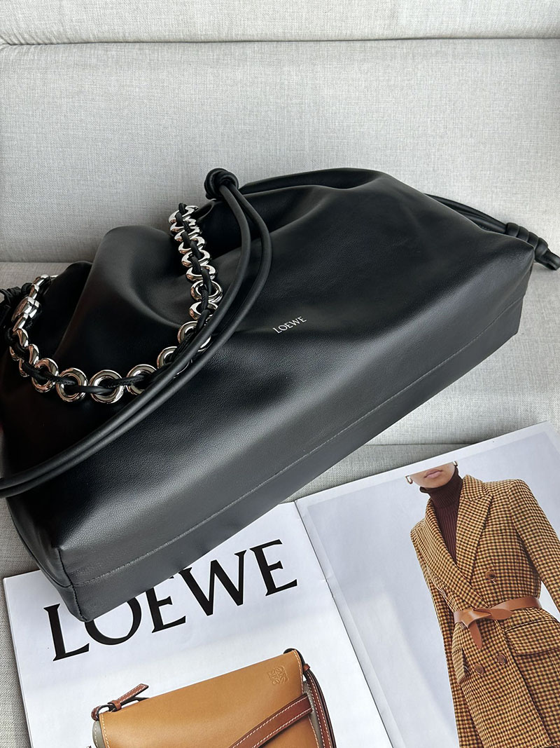 ロエベ バッグ 新作 2025 LOEWE フラメンコパース-ラージ A411FPDX24-1100 ブラック シルバー金具 - 画像 (5)
