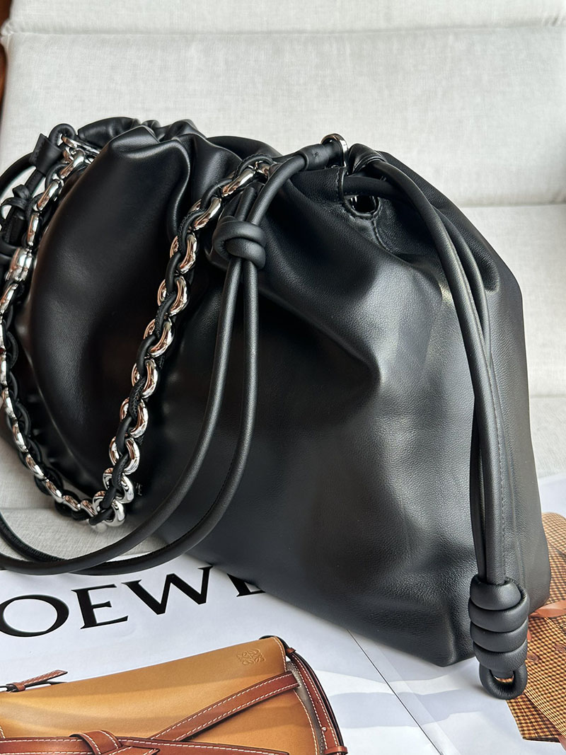 ロエベ バッグ 新作 2025 LOEWE フラメンコパース-ラージ A411FPDX24-1100 ブラック シルバー金具 - 画像 (4)