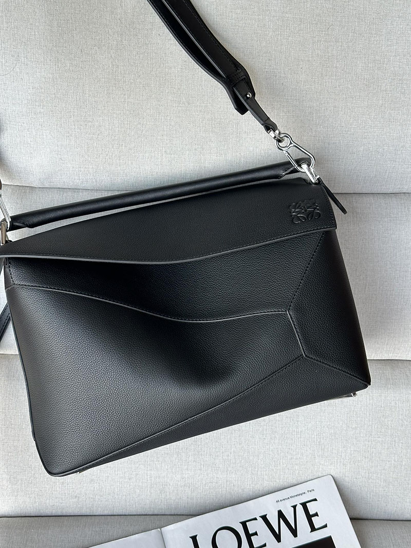 ロエベ バッグ 新作 2025 LOEWE パズルバッグ-ラージ B510P00X05-1100 ブラック シルバー金具 - 画像 (8)