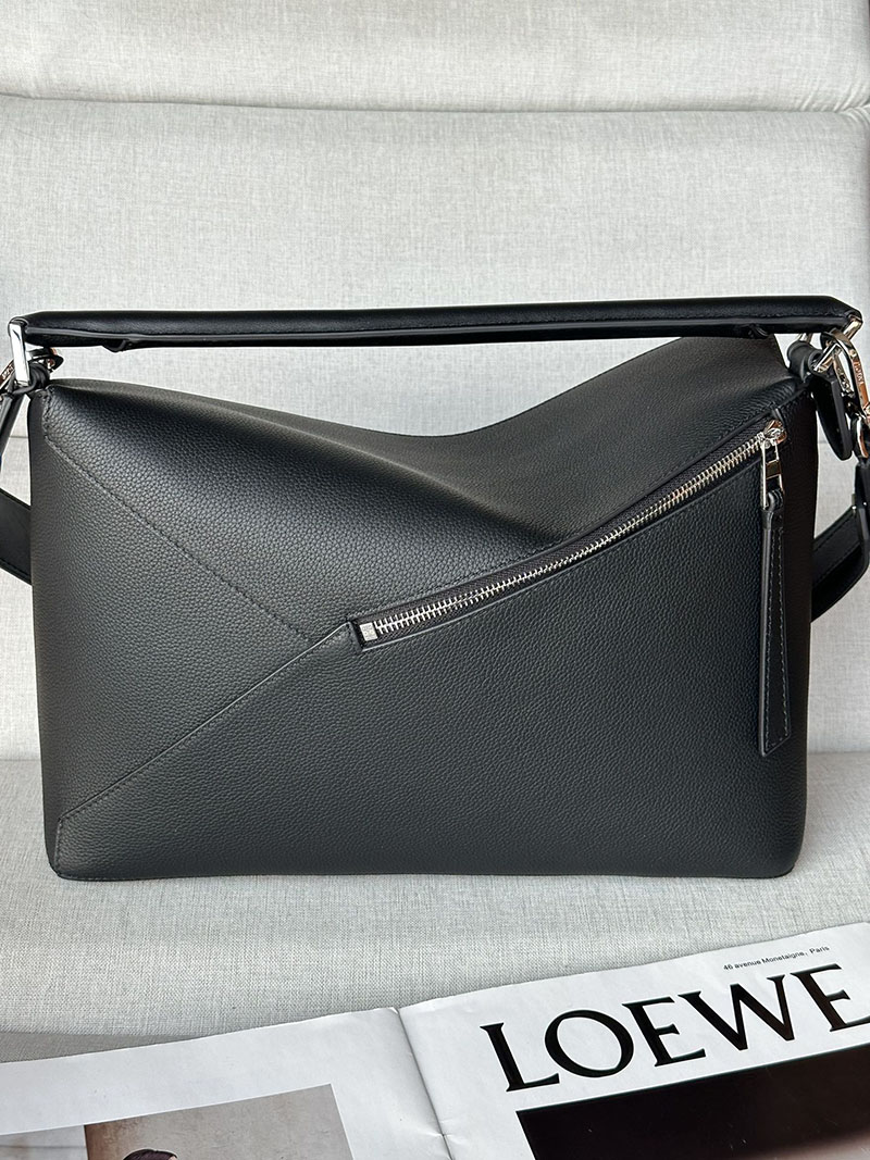 ロエベ バッグ 新作 2025 LOEWE パズルバッグ-ラージ B510P00X05-1100 ブラック シルバー金具 - 画像 (7)