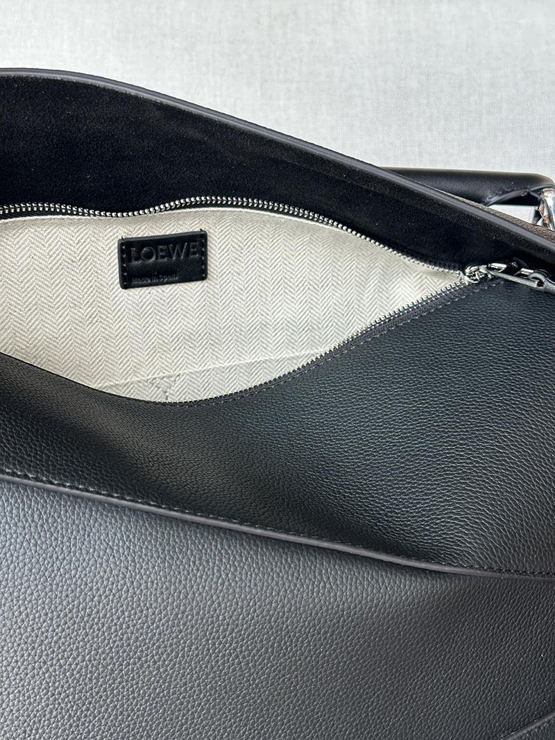 ロエベ バッグ 新作 2025 LOEWE パズルバッグ-ラージ B510P00X05-1100 ブラック シルバー金具 - 画像 (2)