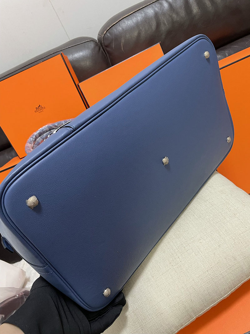 エルメス ボリード 1923 45cm ベースボール ブルードマルト×シロ ヴォー・エヴァーカラー シルバー金具 ボリード45 メンズ 2025定価 - 画像 (5)