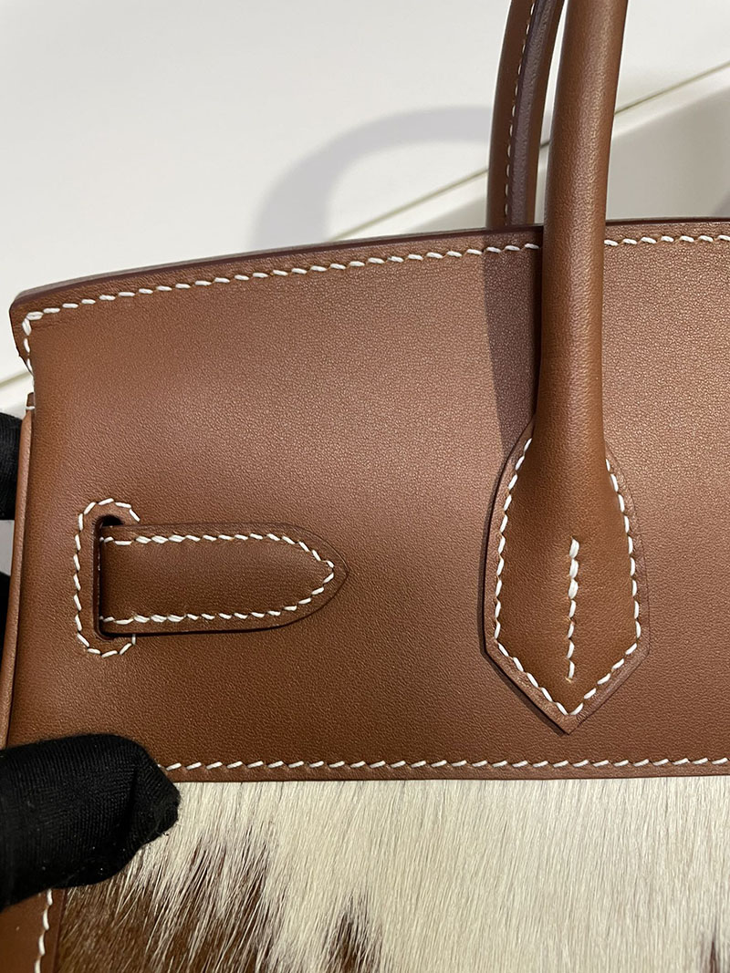 エルメス HERMES バーキン30 ゴールド スイフト/馬毛 シルバー金具 2513519 バーキン 入手困難 - 画像 (2)