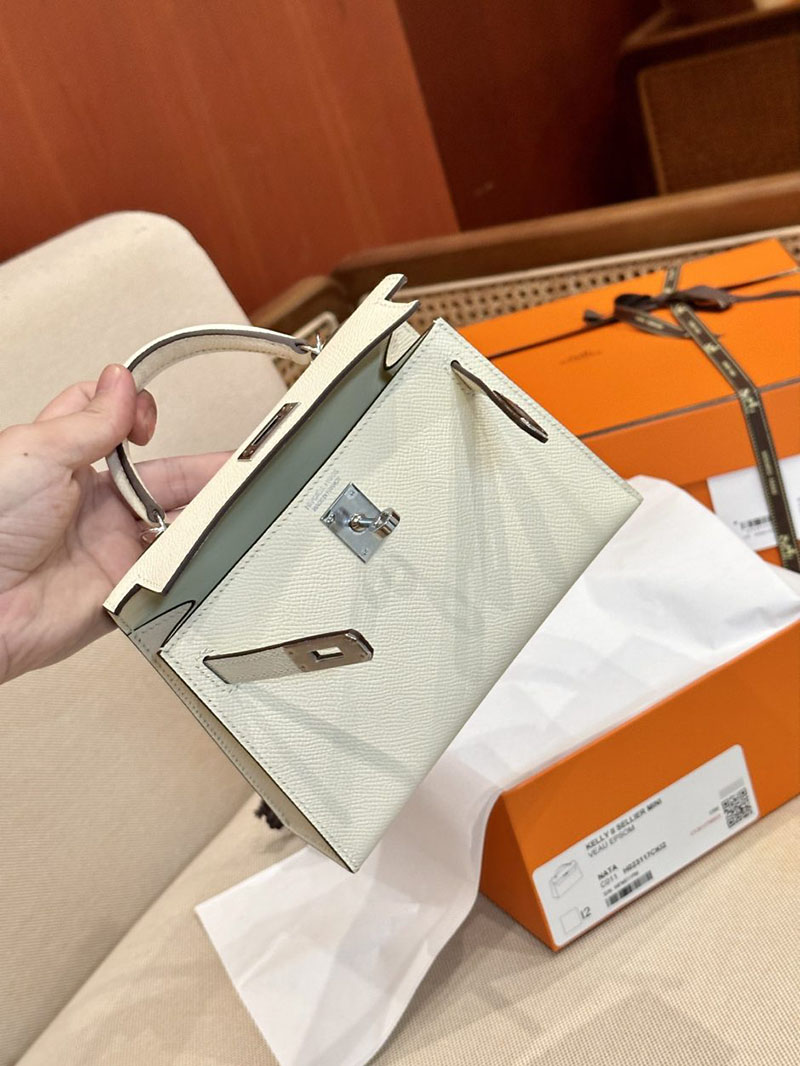 エルメス ケリーミニ 20 外縫い ナタ ヴォーエプソン シルバー金具 2412872 ミニケリー 定価 - 画像 (5)