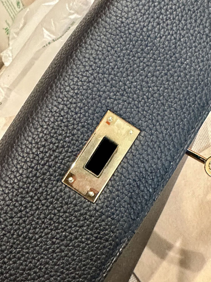 エルメス HERMES ケリー28 内縫い 黒 ブラック トゴ ゴールド金具 2412881 エルメスケリー28内縫い - 画像 (8)