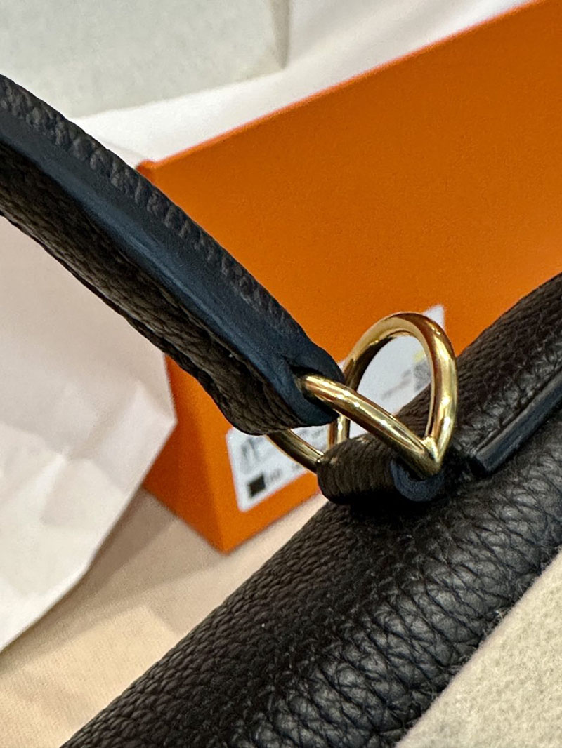 エルメス HERMES ケリー28 内縫い 黒 ブラック トゴ ゴールド金具 2412881 エルメスケリー28内縫い - 画像 (5)