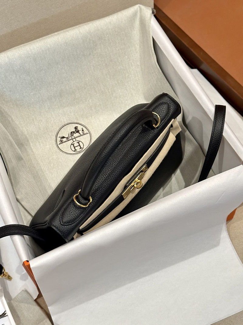 エルメス HERMES ケリー28 内縫い 黒 ブラック トゴ ゴールド金具 2412881 エルメスケリー28内縫い - 画像 (18)
