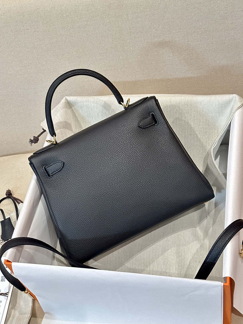 エルメス HERMES ケリー28 内縫い 黒 ブラック トゴ ゴールド金具 2412881 エルメスケリー28内縫い - 画像 (15)