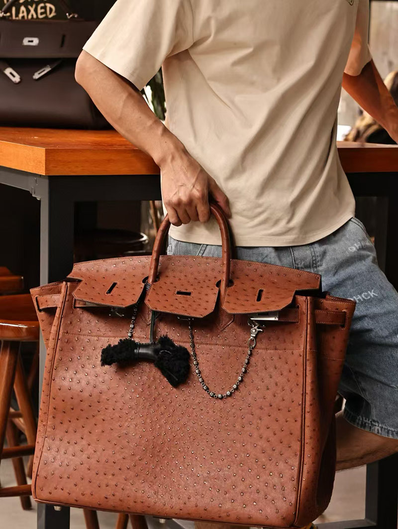 エルメス メンズバッグ 人気 エルメス オータクロア 50cm フォーブ オーストリッチ シルバー金具 2412902 オータクロア50 定価 - 画像 (3)