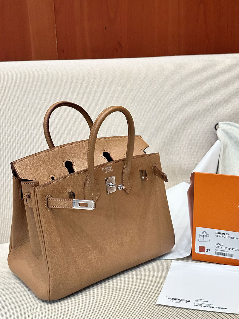 エルメス HERMES バーキン25 ゴールド シェブルミゾル シルバー金具 2412907 バーキン 25 新品 - 画像 (8)