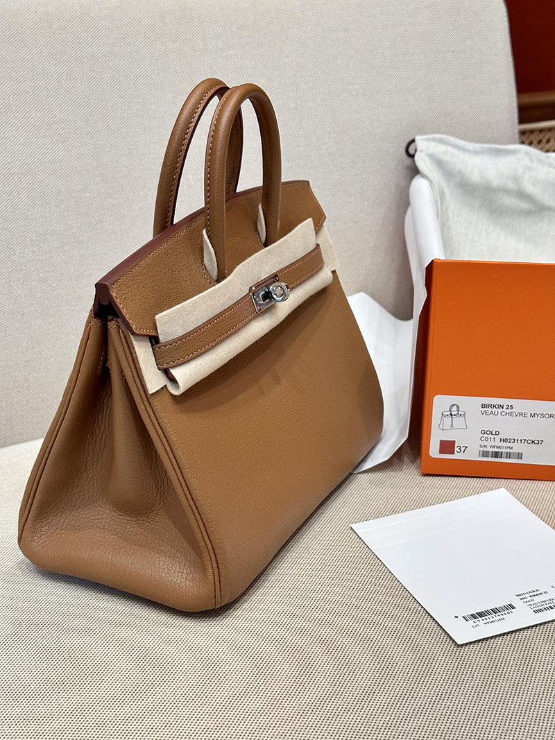 エルメス HERMES バーキン25 ゴールド シェブルミゾル シルバー金具 2412907 バーキン 25 新品 - 画像 (16)