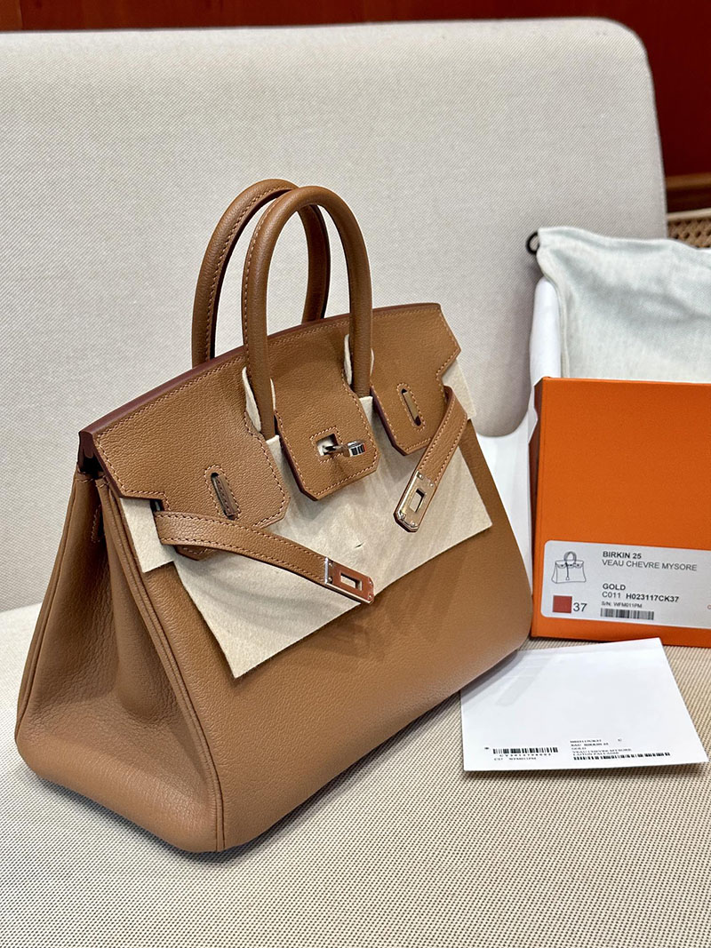 エルメス HERMES バーキン25 ゴールド シェブルミゾル シルバー金具 2412907 バーキン 25 新品 - 画像 (14)