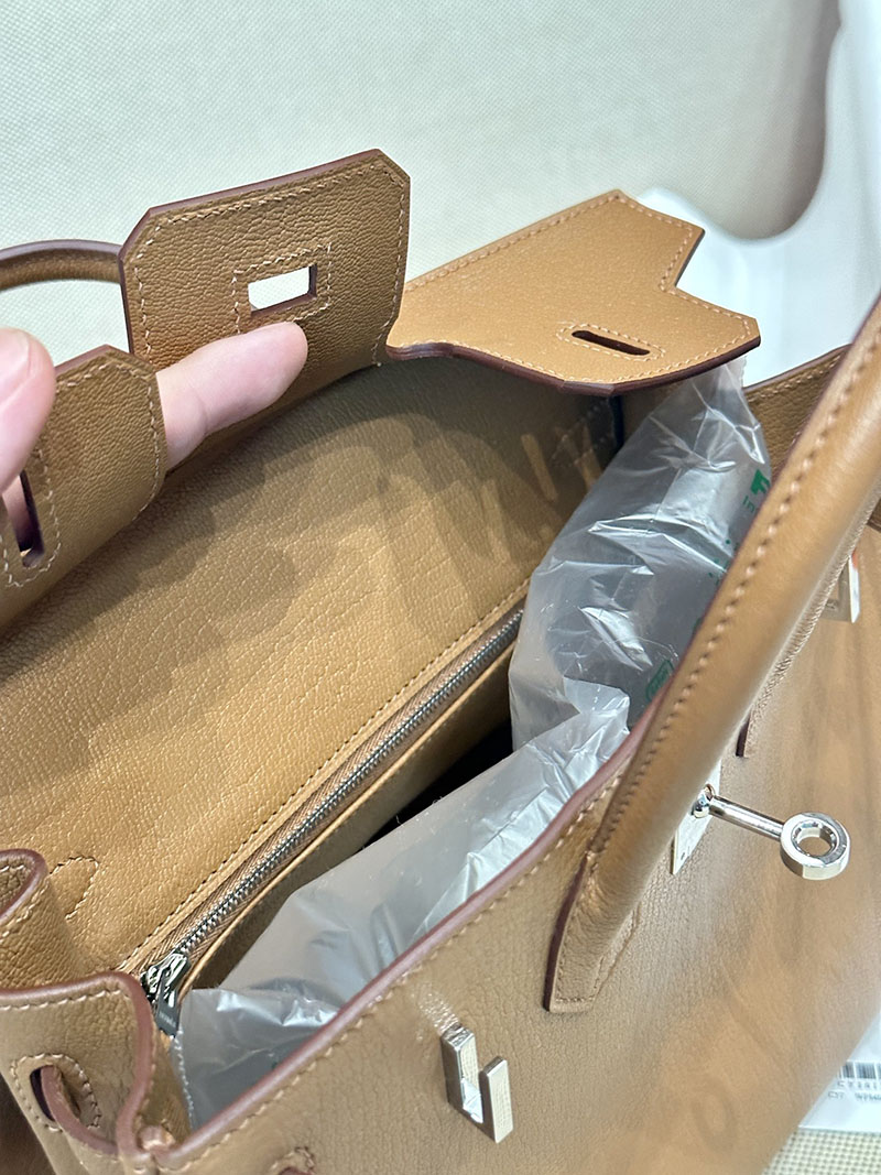 エルメス HERMES バーキン25 ゴールド シェブルミゾル シルバー金具 2412907 バーキン 25 新品 - 画像 (12)