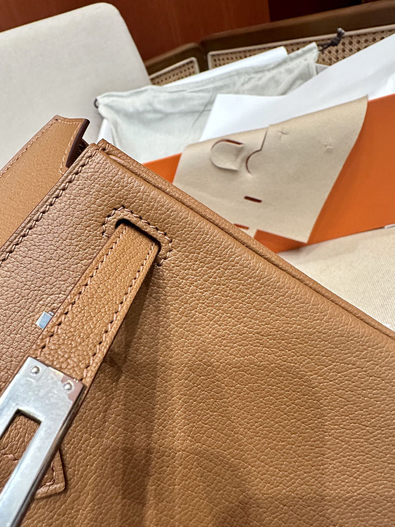 エルメス HERMES バーキン25 ゴールド シェブルミゾル シルバー金具 2412907 バーキン 25 新品 - 画像 (9)