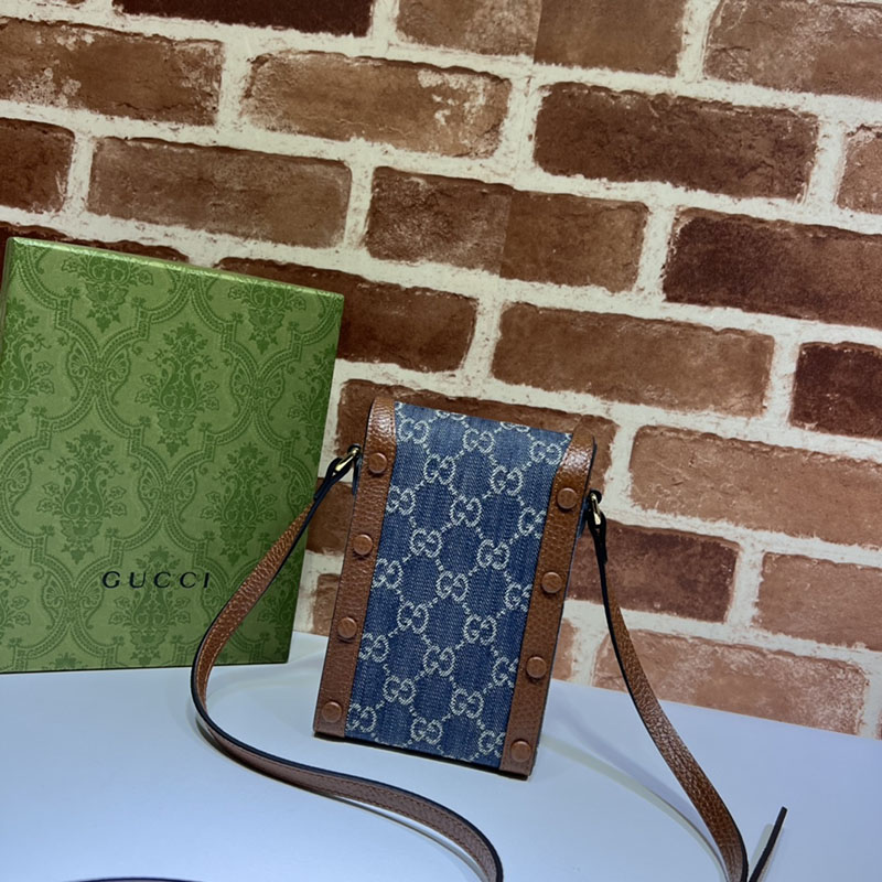 グッチ バッグ 新作 GUCCI ホースビット 1955 ミニバッグ 625615 92TCG 8375 ダークブルー&ブラウン グッチ ホースビット 人気 - 画像 (5)