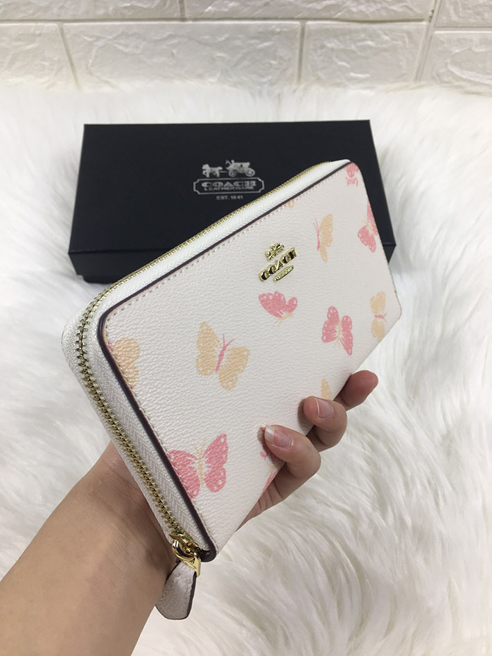 最高級 コーチ財布コピー レディース 財布 ラウンドジップ長財布 F69673 GD/HA ゴールド×チョーク ゴールド金具 コーチ 長財布 レディース 人気 - 画像 (6)