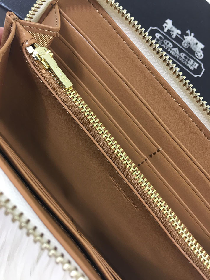 最高級 コーチ財布コピー レディース 財布 ラウンドジップ長財布 F69673 GD/HA ゴールド×チョーク ゴールド金具 コーチ 長財布 レディース 人気 - 画像 (2)