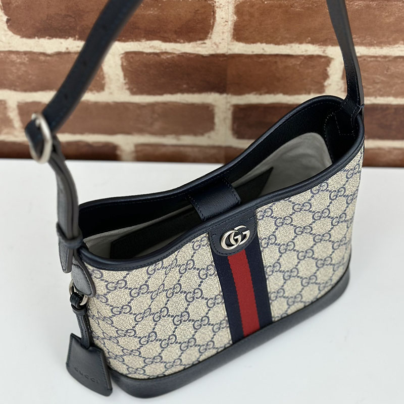 グッチ バッグ 新作 GUCCI オフィディア スモール ショルダーバッグ 781402 96IWN 4076 ベージュ/ブルー gucci オフィディア アウトレット - 画像 (3)