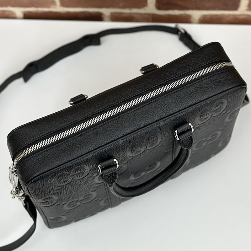 グッチ バッグ 新作 GUCCI ジャンボ GG ブリーフケース 792264 AABY0 1000 ブラック グッチ ビジネスバッグ アウトレット - 画像 (4)