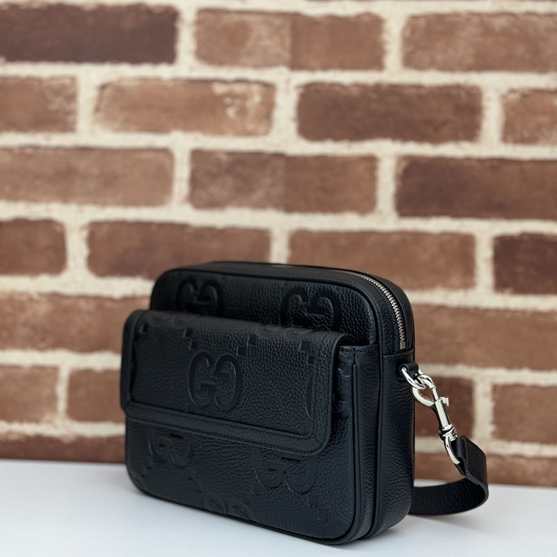 グッチ バッグ 新作 GUCCI ジャンボGG スモール クロスボディバッグ 794088 AABY0 1000 ブラック グッチ 鞄 メンズ - 画像 (9)