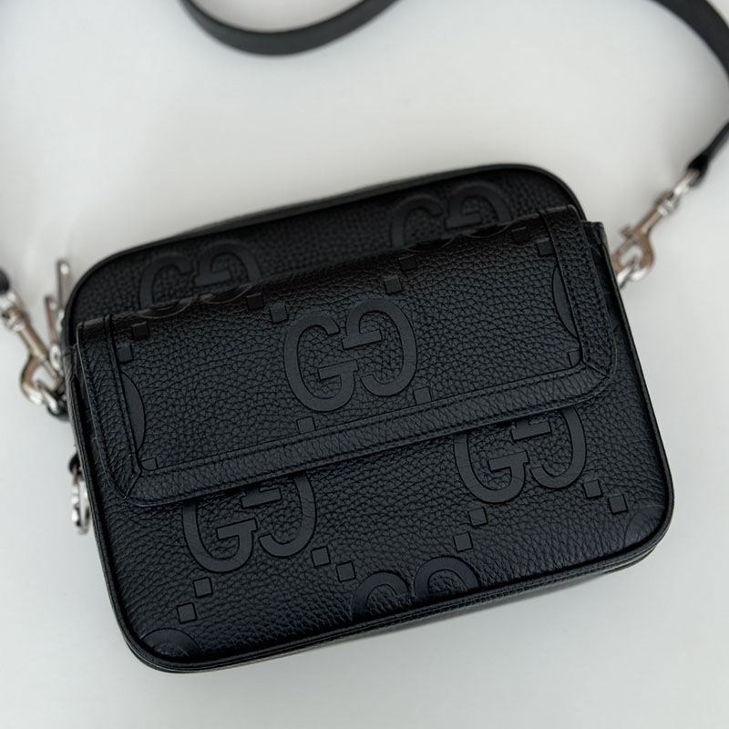 グッチ バッグ 新作 GUCCI ジャンボGG スモール クロスボディバッグ 794088 AABY0 1000 ブラック グッチ 鞄 メンズ - 画像 (6)