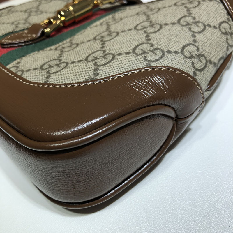 グッチ バッグ 新作 GUCCI ジャッキー 1961 ミニ バッグ 637092 HUHHG 8565 ベージュ/ブラウン レディース グッチ ミニバッグ 人気 - 画像 (6)