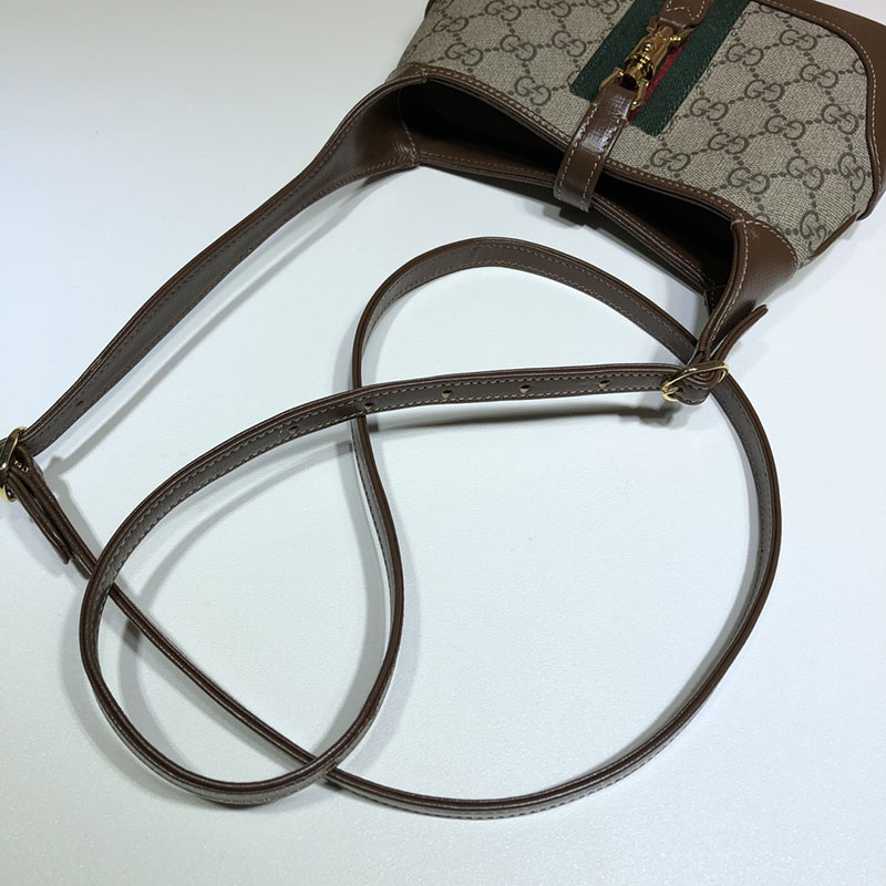 グッチ バッグ 新作 GUCCI ジャッキー 1961 ミニ バッグ 637092 HUHHG 8565 ベージュ/ブラウン レディース グッチ ミニバッグ 人気 - 画像 (2)