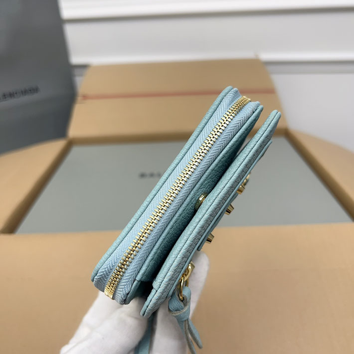 最高級 バレンシアガ財布コピー 二つ折り財布 クラシック 310699D940G4762 ライトブルー ゴールド金具 バレンシアガ 二つ折り財布 レディース - 画像 (6)