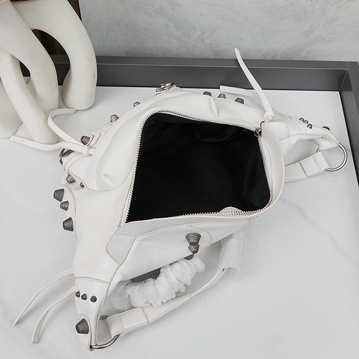 最高級 バレンシアガバッグコピー LE CAGOLE ミディアム ベルトバッグ 742014210KR9104 ホワイト シルバー金具 バレンシアガ ベルトバッグ コーデ - 画像 (2)