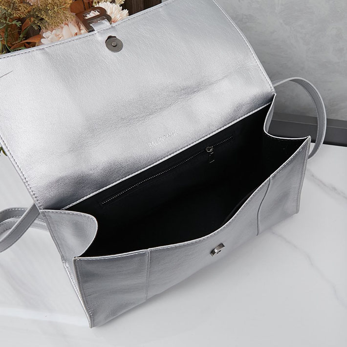 最高級 バレンシアガバッグコピー HOURGLASS HINGE ミディアムハンドバッグ 7612112AAVC8110 シルバー シルバー金具 バレンシアガアウトレット店舗 - 画像 (2)