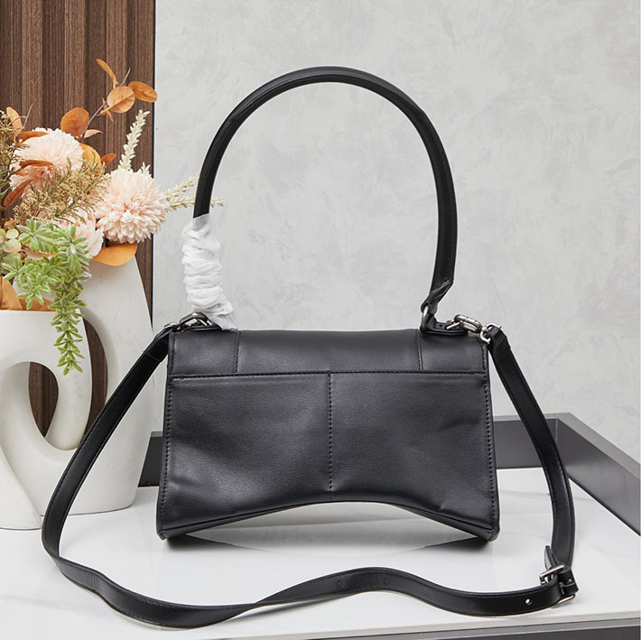 最高級 バレンシアガバッグコピー HOURGLASS スモール バッグ 5935461QJ4M1000 ブラック シルバー金具 バレンシアガ風 バッグ 本革 - 画像 (8)
