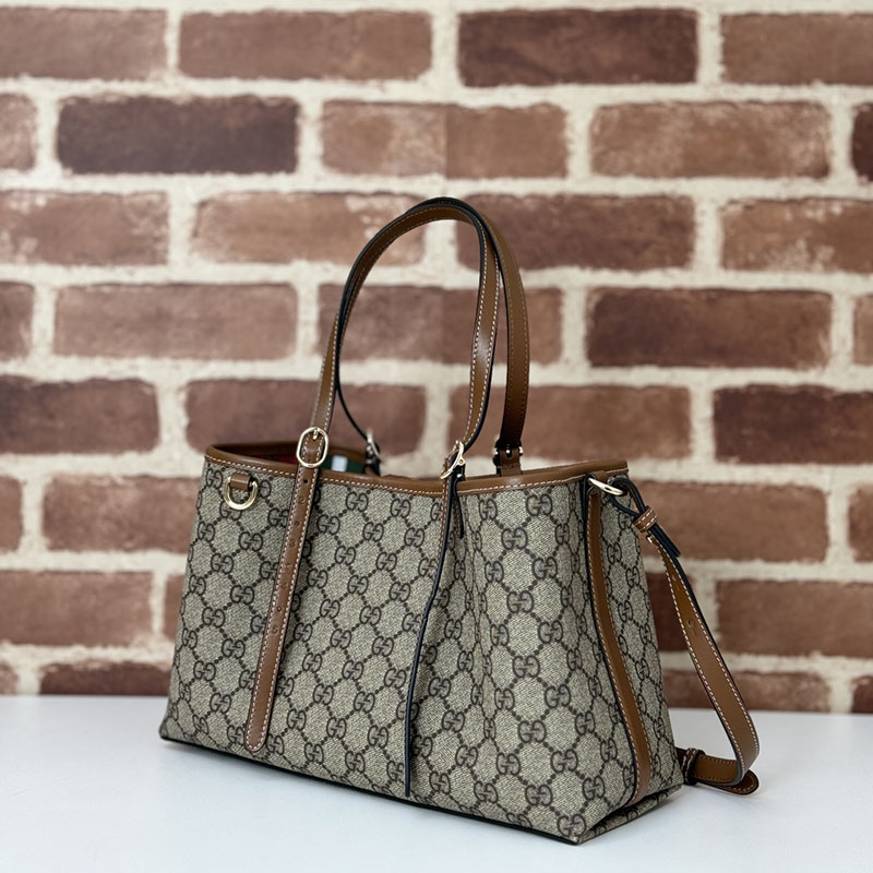グッチ バッグ 未使用品 GUCCI GGエンブレム スモール トートバッグ 815214 FAD6L 9758 ベージュ/ブラウン 芸能人 トートバッグ レディース - 画像 (9)