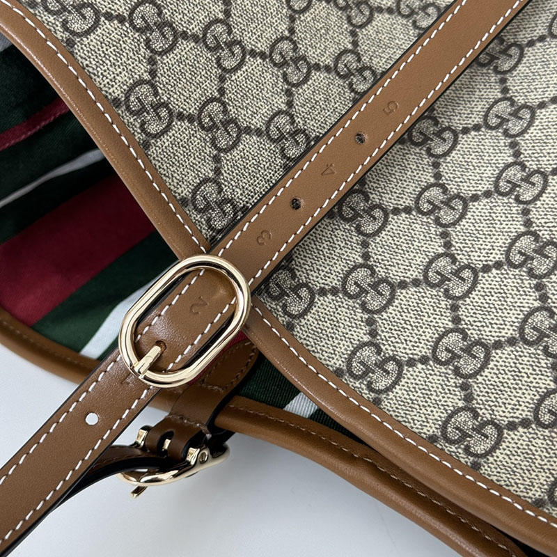グッチ バッグ 未使用品 GUCCI GGエンブレム ミディアム トートバッグ 815213 FAD6L 9758 ベージュ/ブラウン 芸能人 トートバッグ レディース - 画像 (5)