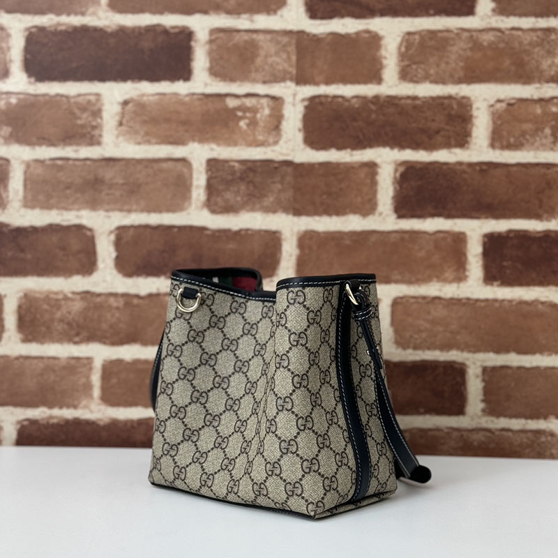 グッチ バッグ 未使用品 GUCCI GGエンブレム ミニ バケットバッグ 815118 FAD6L 9741 ベージュ/ブラック ミニショルダーバッグ 芸能人 - 画像 (9)