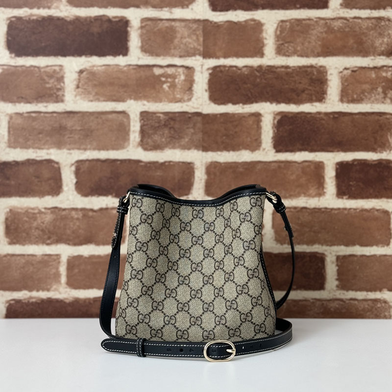 グッチ バッグ 未使用品 GUCCI GGエンブレム ミニ バケットバッグ 815118 FAD6L 9741 ベージュ/ブラック ミニショルダーバッグ 芸能人 - 画像 (8)